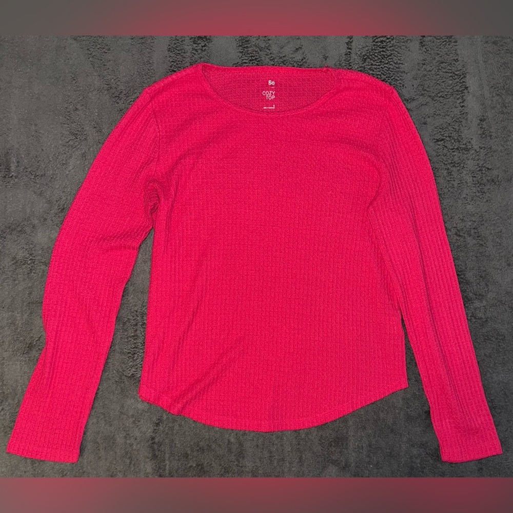 Juniors SO Cozy Top- Red